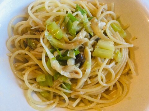 エリンギとネギの和風パスタ